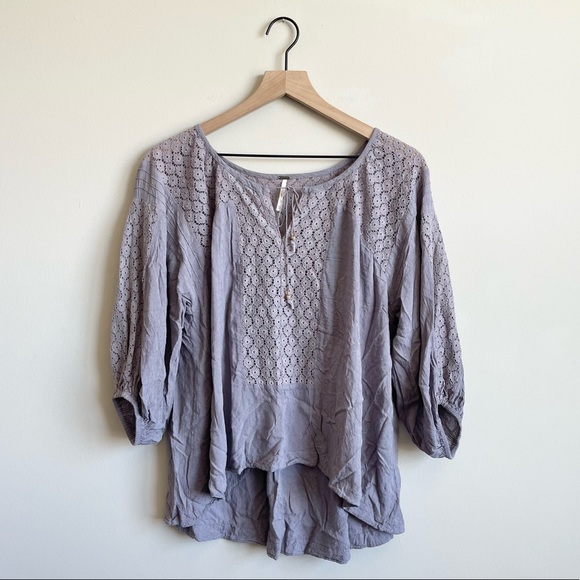 Free People Perforated Blouse - Picture 1 of 5
